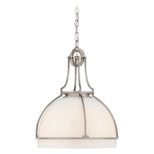 Visual Comfort Signature Collection Chapman & Myers Gracie LED Dome Pendant in Nickel by Visual Comfort Signature CHC5482ANWG