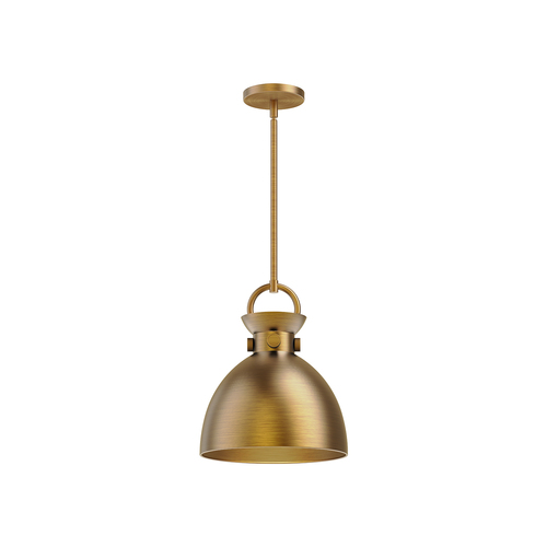 Alora Lighting Waldo Aged Gold Pendant Light with Bowl / Dome Shade