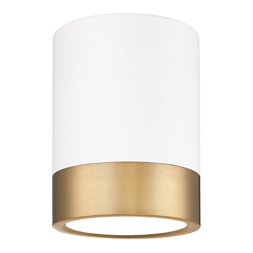 Z-Lite Algar Matte White & Modern Gold LED Flushmount Light