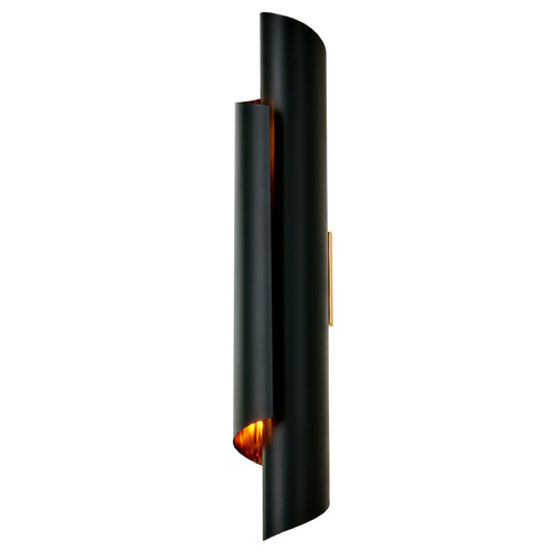 Kalco Lighting Piaga Matte Black and Polished Brass Sconce