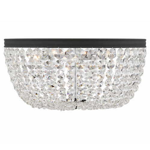 Crystorama Lighting Nola Black Forged Flushmount Light