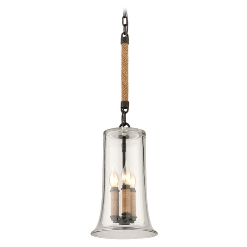 Pier 39 9-Inch Wide Mini Pendant in Shipyard Bronze by Troy Lighting