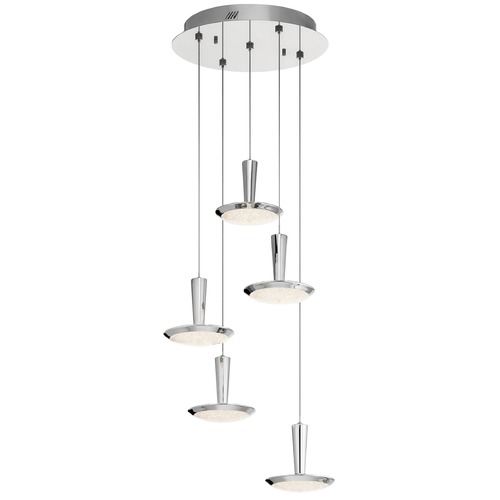 Karah 17.75-Inch Wide Chrome LED Multi-Light Pendant by Elan Lighting
