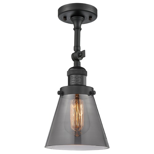 Innovations Lighting Innovations Lighting Small Cone Matte Black Semi-Flushmount Light 201F-BK-G63