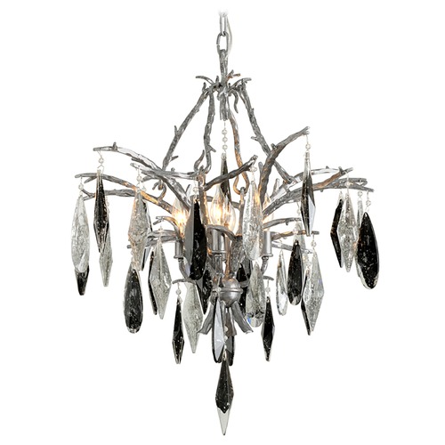 Corbett Lighting Nera Blackened Silver Leaf Chandelier by Corbett Lighting 306-04