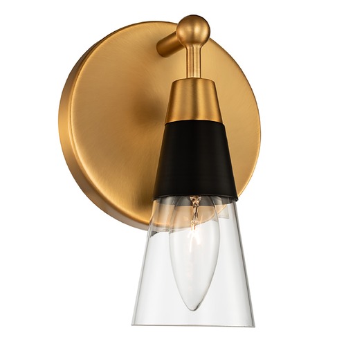Ponti ADA Wall Sconce in Matte Black & New Brass by Kalco Lighting