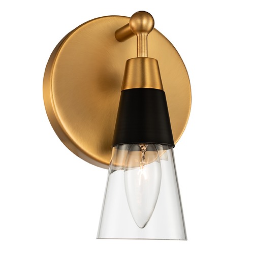 Kalco Lighting Ponti ADA Wall Sconce in Matte Black & New Brass by Kalco Lighting 513131BNB