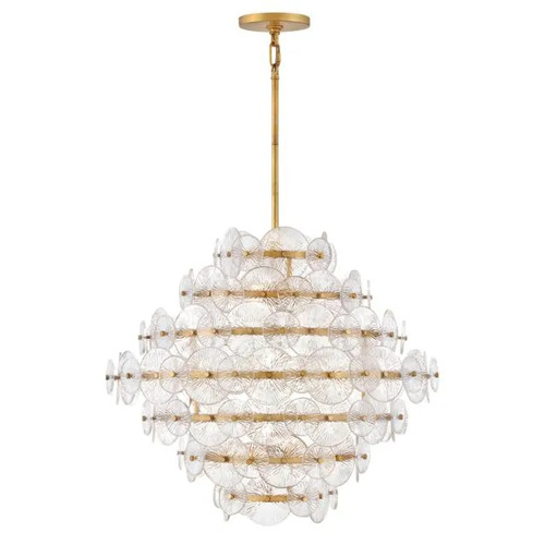 Rene 28.50-Inch Chandelier in Distressed Brass by Fredrick Ramond