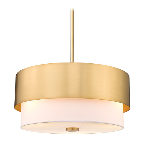 Z-Lite Counterpoint Modern Gold Pendant Light with Drum Shade