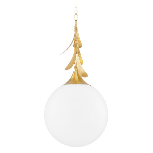Mitzi by Hudson Valley Mitzi Lola Large Vintage Gold Leaf Wall Sconce H812701L-VGL