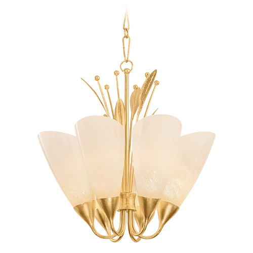 Hudson Valley Lighting Forest Glen Vintage Gold Leaf LED Chandelier