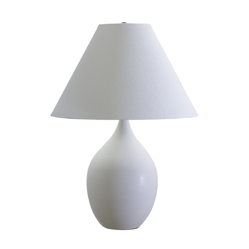 Scatchard Stoneware Table Lamp in White Matte by House of Troy Lighting