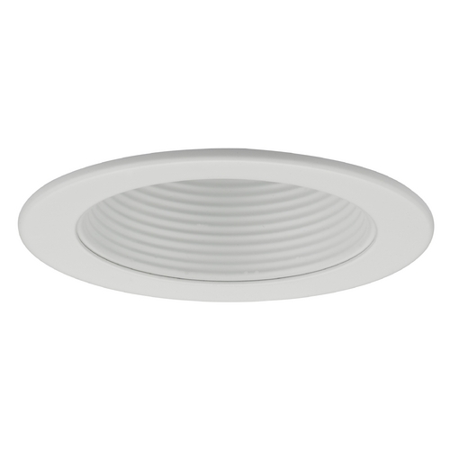 White Stepped Baffle Trim for 4-Inch Recessed Cans