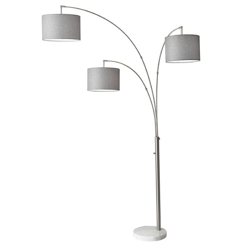 Adesso Home Lighting Adesso Home Bowery Brushed Steel Arc Lamp with Drum Shade 4250-22