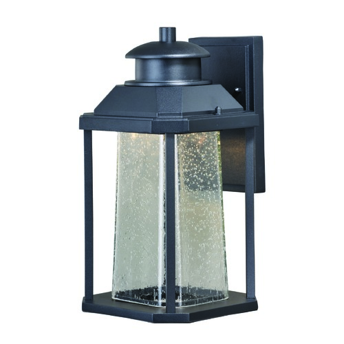 Seeded Glass LED Outdoor Wall Light Black by Vaxcel Lighting