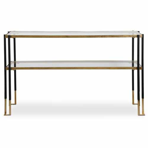Uttermost Lighting Kentmore Console Table in Black & Gold Leaf by Uttermost Lighting 24978
