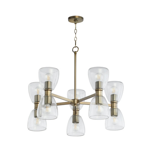 Relo 10-Light Chandelier in Dark Brass by Quorum Lighting