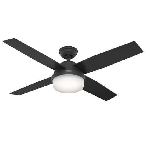 Hunter Fan Company Dempsey Matte Black LED Ceiling Fan with Light