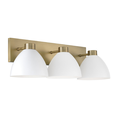 HomePlace by Capital Lighting Homeplace By Capital Lighting Ross Aged Brass & White Bathroom Light 152031AW