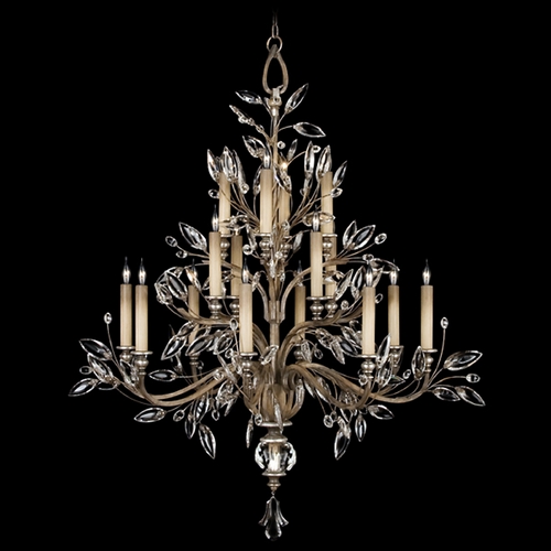 Fine Art Lamps Crystal Laurel Antiqued Warm Silver Leaf Crystal Chandelier