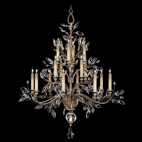 Fine Art Lamps Fine Art Lamps Crystal Laurel Antiqued Warm Silver Leaf Crystal Chandelier 759440ST