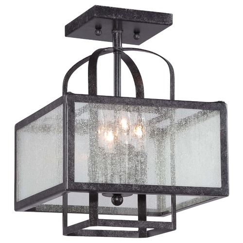 Seeded Glass Semi-Flush Mount Bronze by Minka Lavery