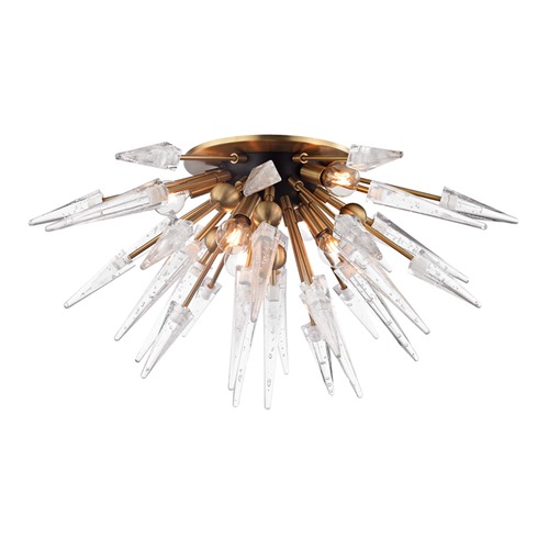 Sparta Semi-Flush Mount in Aged Brass by Hudson Valley Lighting