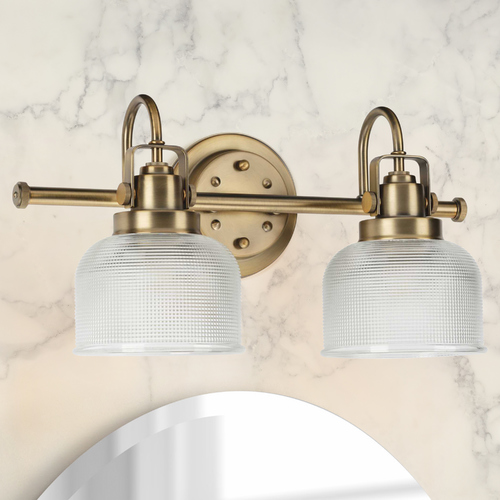 Archie Vintage Brass 2-Light Bathroom Light by Progress Lighting