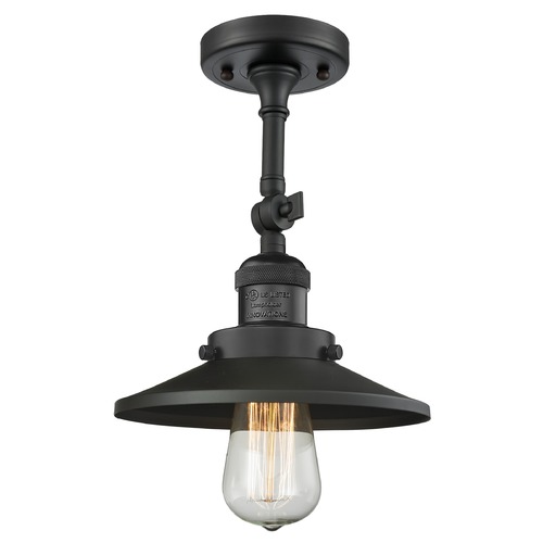 Innovations Lighting Innovations Lighting Railroad Matte Black Semi-Flushmount Light 201F-BK-M6