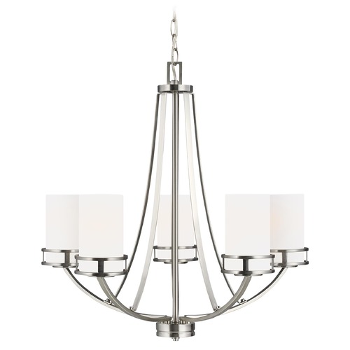 Robie Brushed Nickel 5-Light Chandelier by Generation Lighting