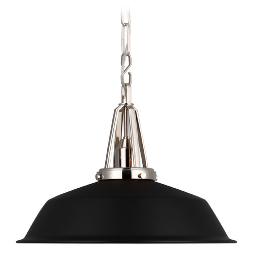 Visual Comfort Signature Collection Chapman & Myers Layton 20-Inch Pendant in Nickel by Visual Comfort Signature CHC5462PNBLK