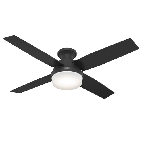 Hunter Fan Company Dempsey Matte Black LED Ceiling Fan with Light