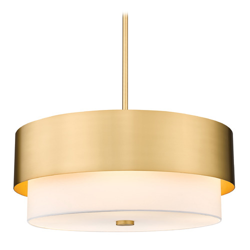 Z-Lite Counterpoint Modern Gold Pendant Light with Drum Shade