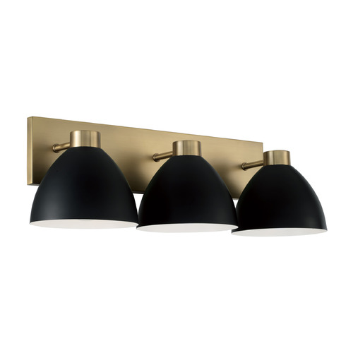 Homeplace By Capital Lighting Ross Aged Brass & Black Bathroom Light
