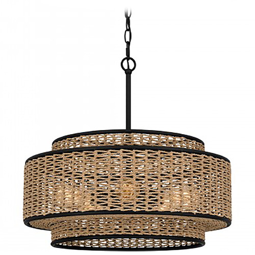 Quoizel Lighting Quoizel Pendant Brushed Gold Pendant Light with Drum Shade