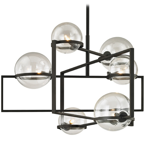 Troy Lighting Elliot Textured Black Chandelier