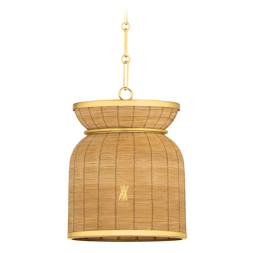 Hudson Valley Lighting Parkchester Aged Brass LED Pendant Light with Bowl / Dome Shade
