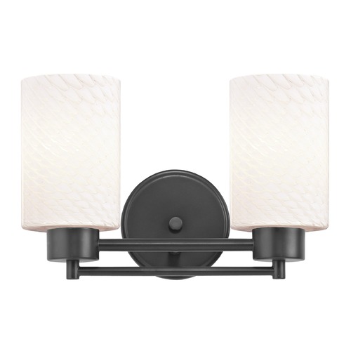 Modern Bathroom Light White Glass Black 2 Lt