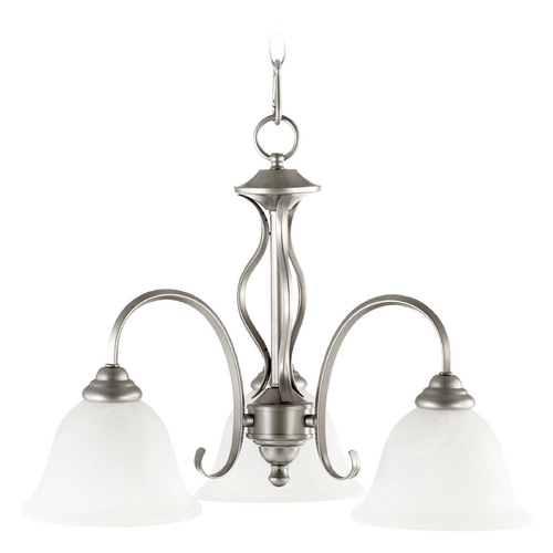 Quorum Lighting Spencer Classic Nickel Chandelier by Quorum Lighting 6410-3-64