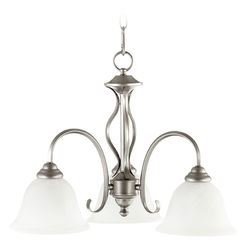 Quorum Lighting Spencer Classic Nickel Mini-Chandelier by Quorum Lighting 6410-3-64