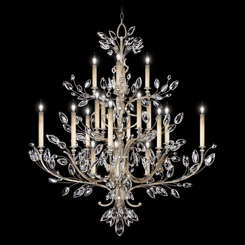 Fine Art Lamps Crystal Laurel Antiqued Warm Silver Leaf Crystal Chandelier