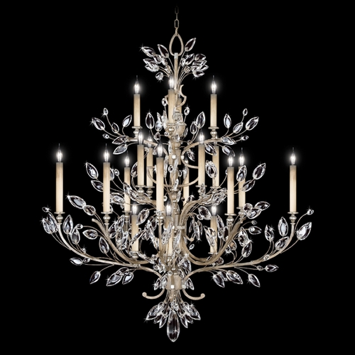 Fine Art Lamps Fine Art Lamps Crystal Laurel Antiqued Warm Silver Leaf Crystal Chandelier 771140ST