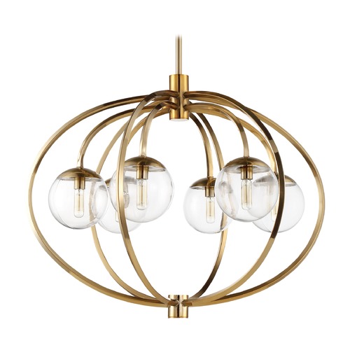 Craftmade Lighting Piltz 30-Inch Orb Chandelier in Satin Brass Globes by Craftmade Lighting 45526-SB