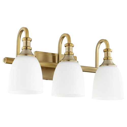 Quorum Lighting Richmond Aged Brass Bathroom Light by Quorum Lighting 5011-3-80