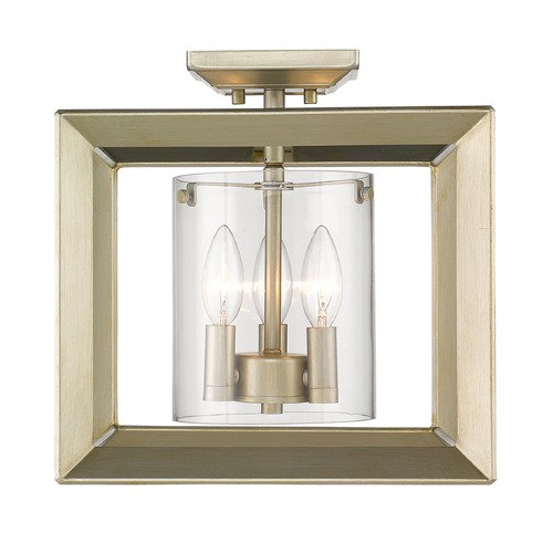 Smyth Semi-Flush Mount in White Gold by Golden Lighting