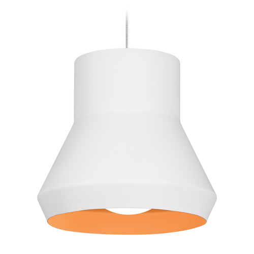 Milo LED Pendant in White & Orange by Visual Comfort Modern