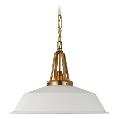 Visual Comfort Signature Collection Chapman & Myers Layton 20-Inch Pendant in Brass by Visual Comfort Signature CHC5462ABWHT
