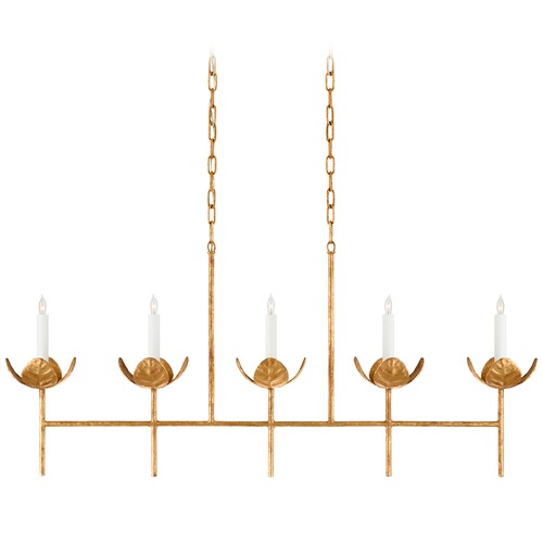 Julie Neill Illana Linear Chandelier in Gold Leaf by Visual Comfort Signature