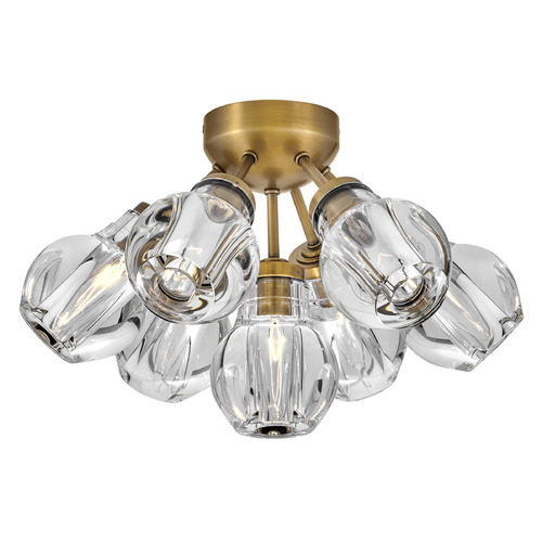 Fredrick Ramond Fredrick Ramond Elise Heritage Brass LED Semi-Flushmount Light FR46951HBR