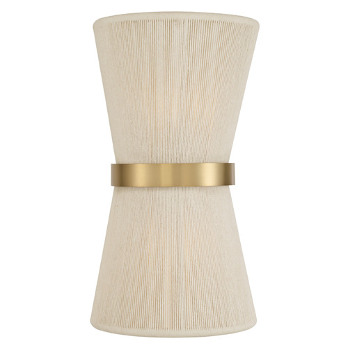 Capital Lighting Cecilia Bleached Natural Rope and Patinaed Brass Vertical Bathroom Light